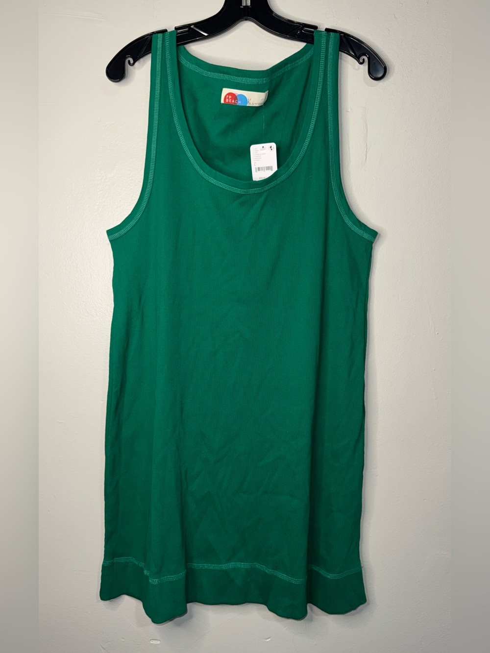 Free People Emerald Green Ribbed Tank Mini Dress